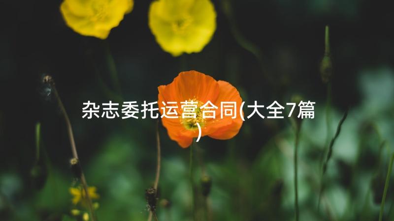 杂志委托运营合同(大全7篇)