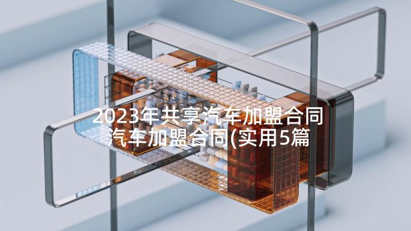 2023年共享汽车加盟合同 汽车加盟合同(实用5篇)