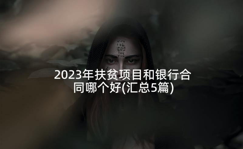 2023年扶贫项目和银行合同哪个好(汇总5篇)