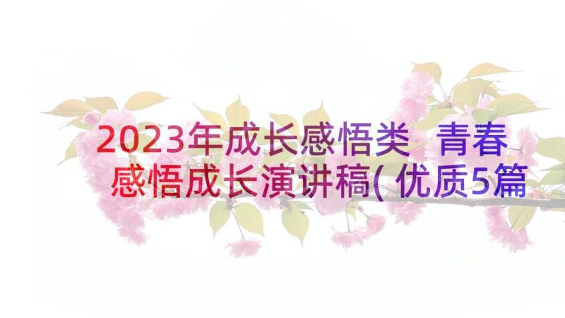 2023年成长感悟类 青春感悟成长演讲稿(优质5篇)