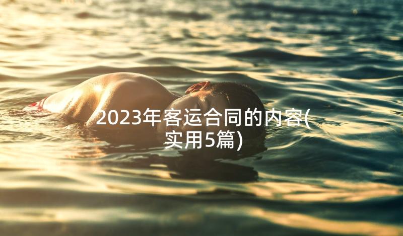 2023年客运合同的内容(实用5篇)