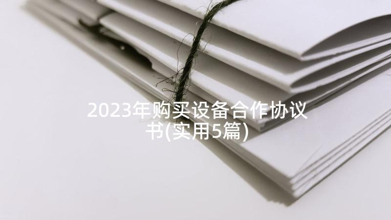 2023年购买设备合作协议书(实用5篇)