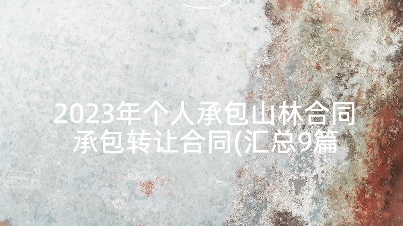 2023年个人承包山林合同 承包转让合同(汇总9篇)