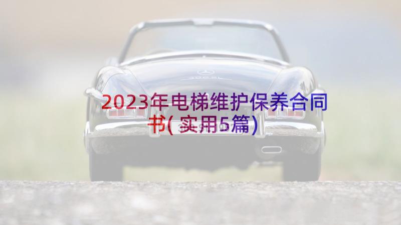 2023年电梯维护保养合同书(实用5篇)