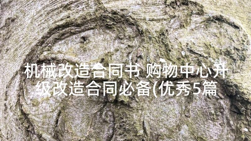 机械改造合同书 购物中心升级改造合同必备(优秀5篇)