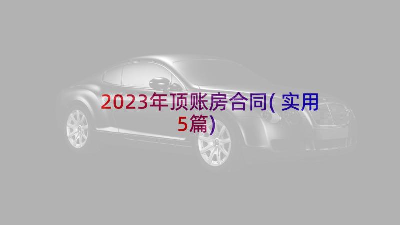 2023年顶账房合同(实用5篇)