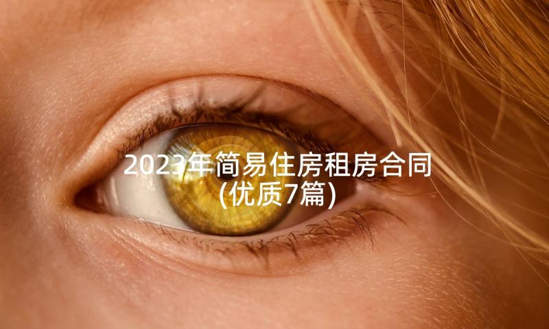 2023年简易住房租房合同(优质7篇)