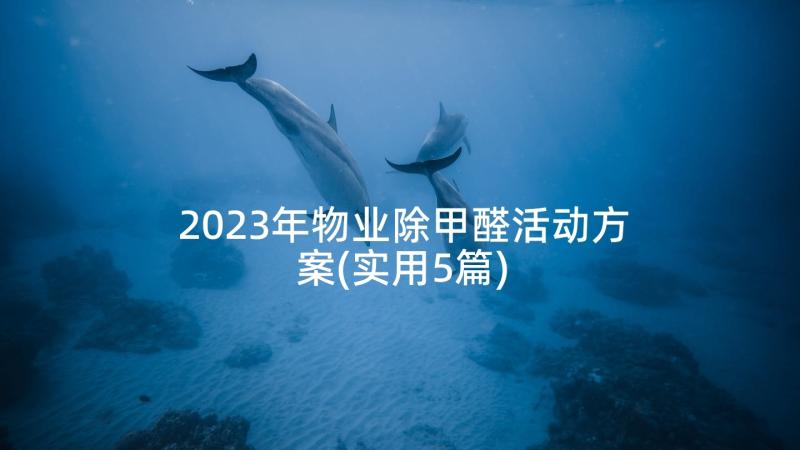 2023年物业除甲醛活动方案(实用5篇)