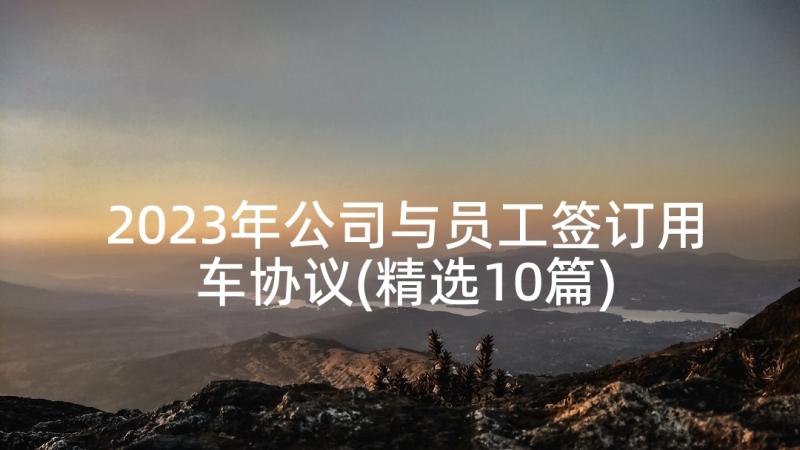 2023年公司与员工签订用车协议(精选10篇)