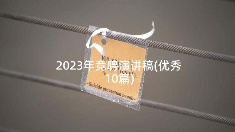 2023年竞聘演讲稿(优秀10篇)