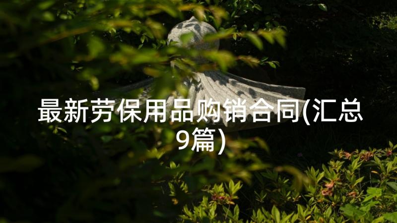 最新劳保用品购销合同(汇总9篇)