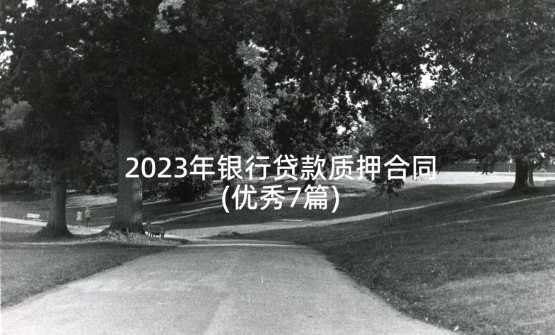 2023年银行贷款质押合同(优秀7篇)