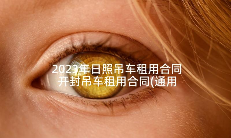 2023年日照吊车租用合同 开封吊车租用合同(通用5篇)