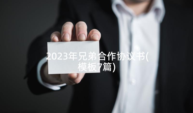 2023年兄弟合作协议书(模板7篇)