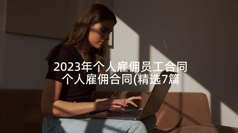 2023年个人雇佣员工合同 个人雇佣合同(精选7篇)