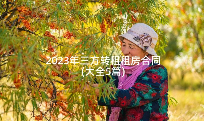 2023年三方转租租房合同(大全5篇)