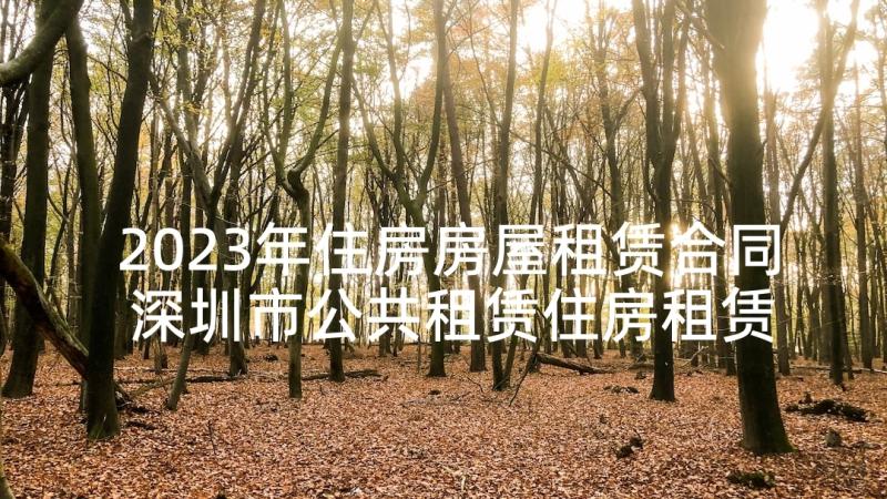 2023年住房房屋租赁合同 深圳市公共租赁住房租赁合同(实用8篇)