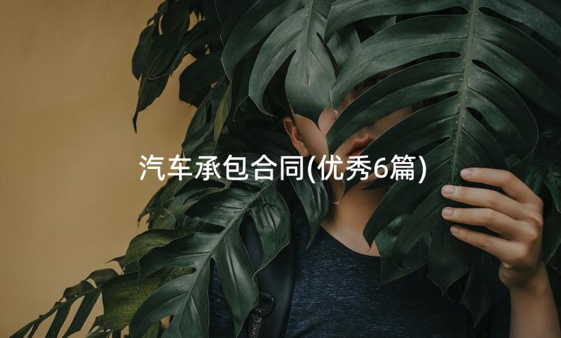 汽车承包合同(优秀6篇)