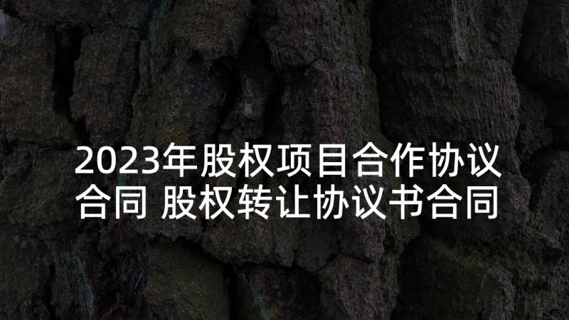 2023年股权项目合作协议合同 股权转让协议书合同(优秀8篇)