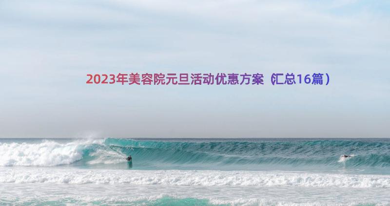 2023年美容院元旦活动优惠方案（汇总16篇）