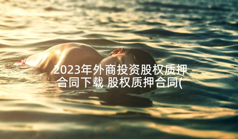 2023年外商投资股权质押合同下载 股权质押合同(汇总5篇)