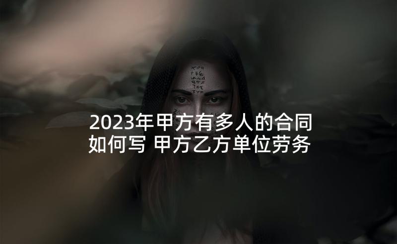 2023年甲方有多人的合同如何写 甲方乙方单位劳务合同(模板5篇)