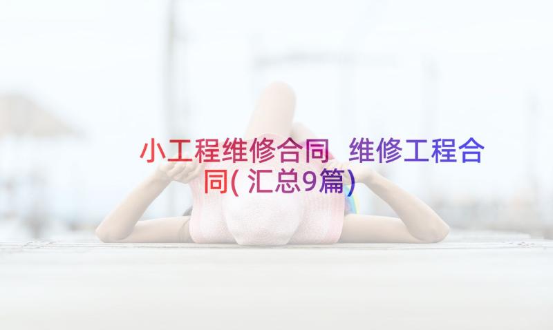 小工程维修合同 维修工程合同(汇总9篇)