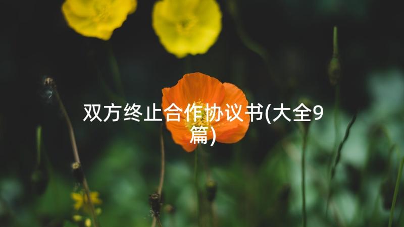 双方终止合作协议书(大全9篇)