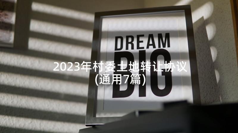 2023年村委土地转让协议(通用7篇)