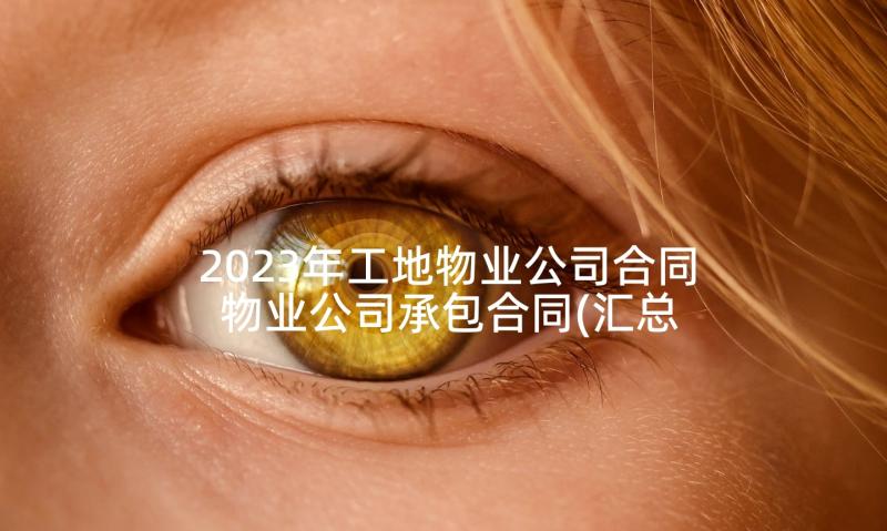 2023年工地物业公司合同 物业公司承包合同(汇总8篇)