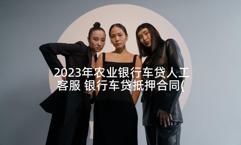 2023年农业银行车贷人工客服 银行车贷抵押合同(汇总5篇)