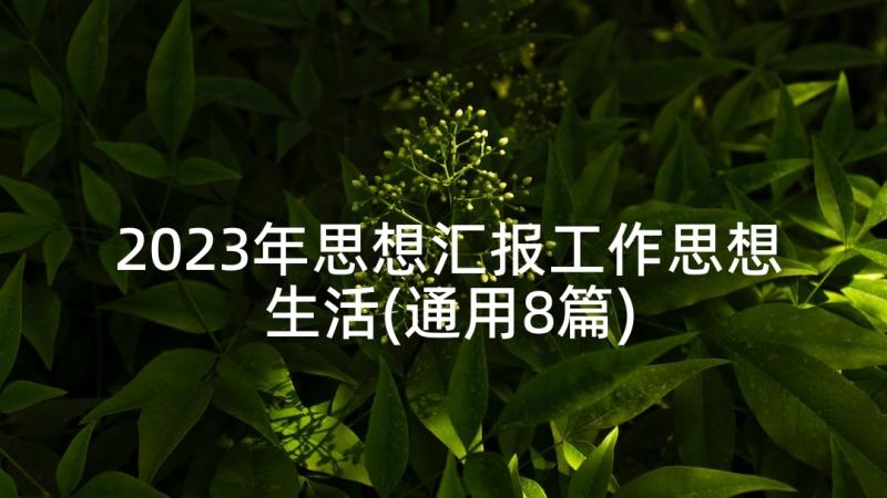 2023年思想汇报工作思想生活(通用8篇)