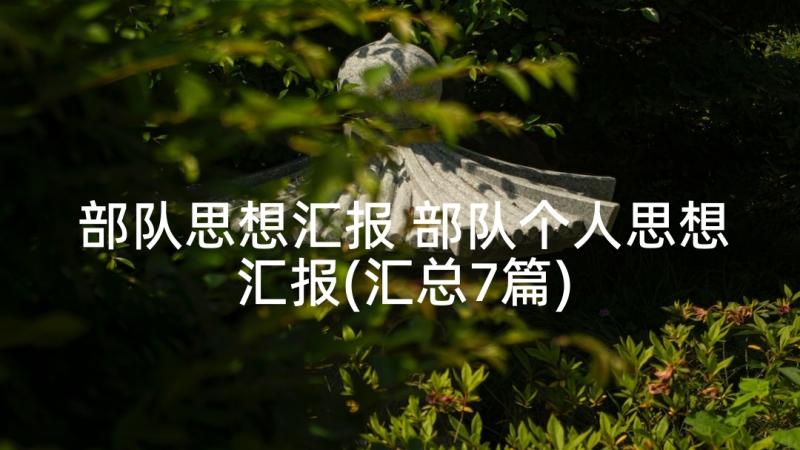 部队思想汇报 部队个人思想汇报(汇总7篇)