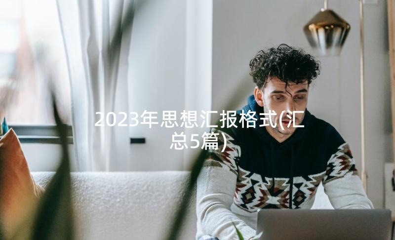 2023年思想汇报格式(汇总5篇)