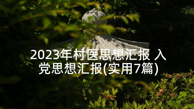 2023年村医思想汇报 入党思想汇报(实用7篇)