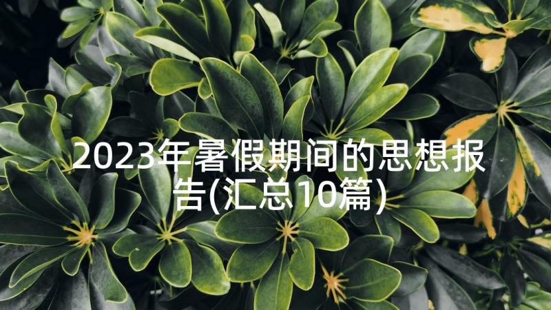 2023年暑假期间的思想报告(汇总10篇)