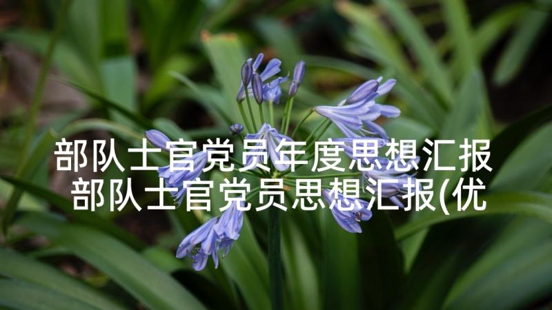 部队士官党员年度思想汇报 部队士官党员思想汇报(优质5篇)