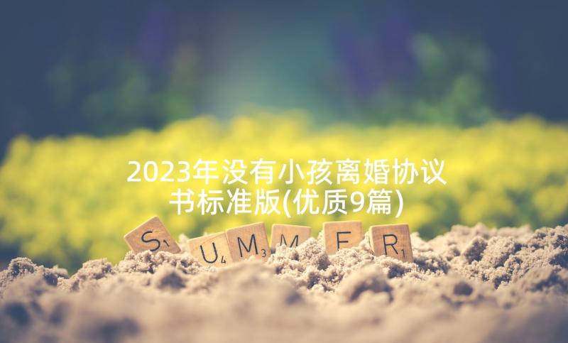 2023年没有小孩离婚协议书标准版(优质9篇)