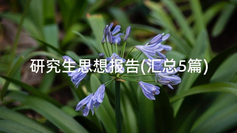 研究生思想报告(汇总5篇)