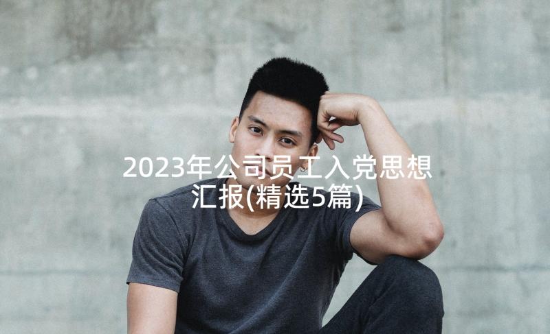 2023年公司员工入党思想汇报(精选5篇)