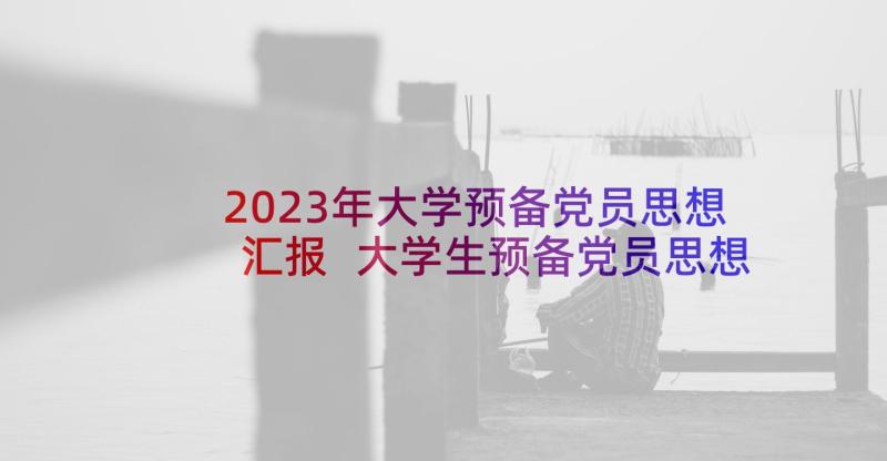 2023年大学预备党员思想汇报 大学生预备党员思想汇报(模板5篇)