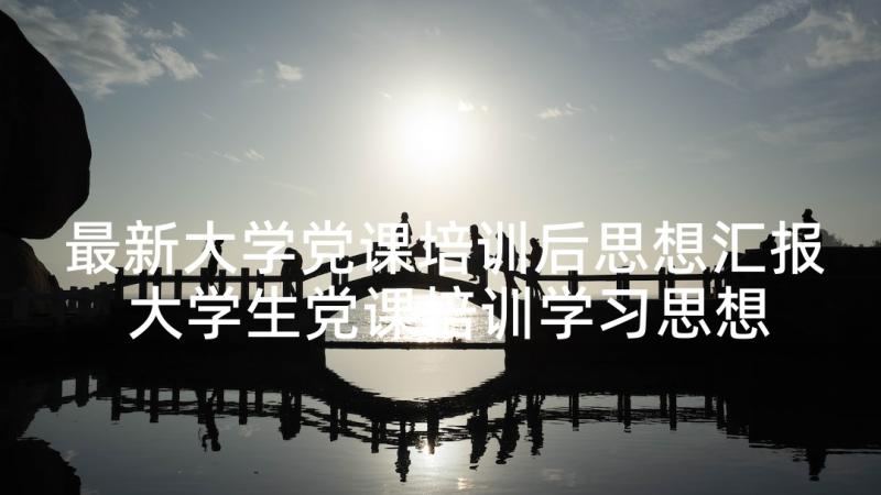 最新大学党课培训后思想汇报 大学生党课培训学习思想汇报(模板5篇)