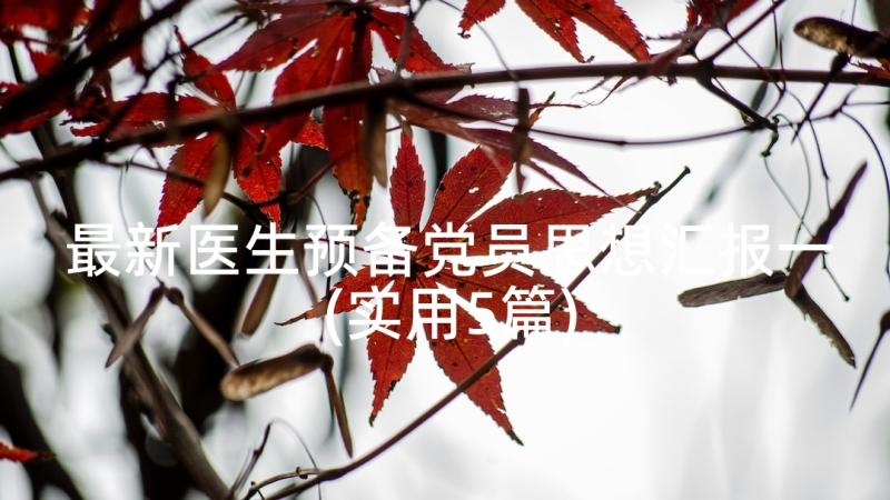 最新医生预备党员思想汇报一(实用5篇)