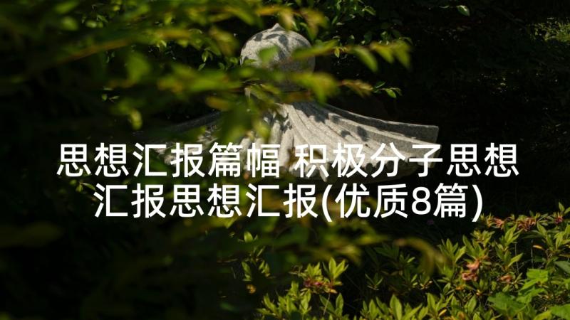 思想汇报篇幅 积极分子思想汇报思想汇报(优质8篇)