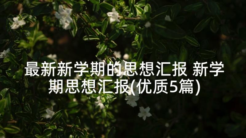 最新新学期的思想汇报 新学期思想汇报(优质5篇)