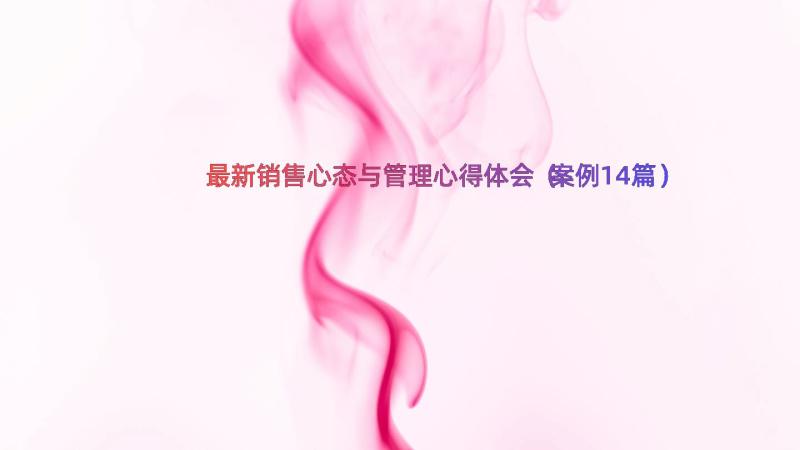 最新销售心态与管理心得体会（案例14篇）