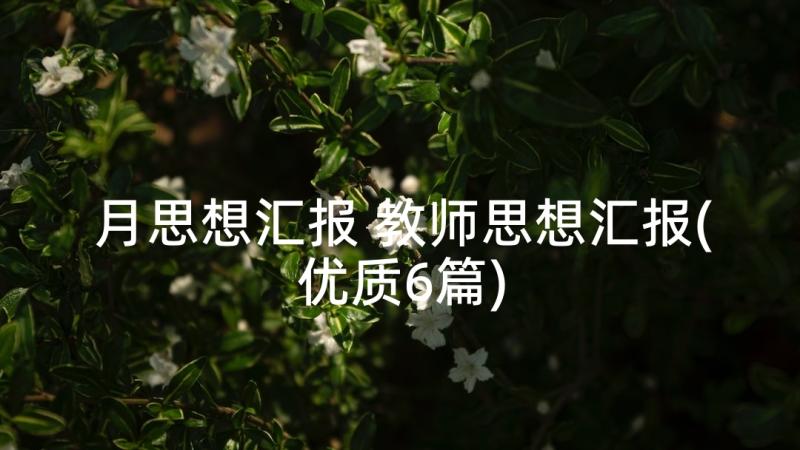 月思想汇报 教师思想汇报(优质6篇)