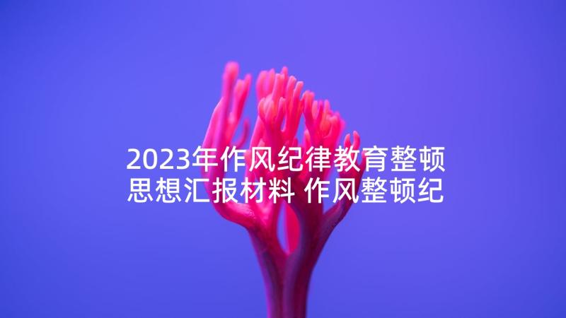 2023年作风纪律教育整顿思想汇报材料 作风整顿纪律教育心得体会(大全6篇)