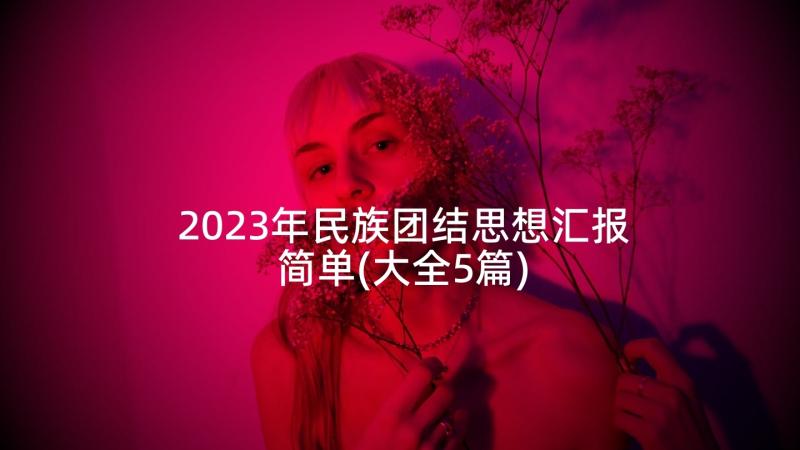 2023年民族团结思想汇报简单(大全5篇)