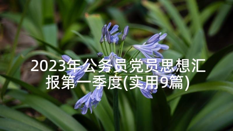 2023年公务员党员思想汇报第一季度(实用9篇)